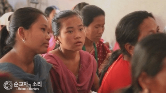▲네팔 교회에 출석한 소녀들. ⓒ한국순교자의소리